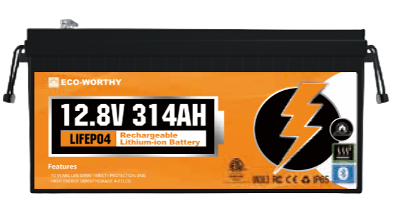 Ecoworthy 12V 314AH Lithium Battery - Bluetooth & Self Heating (UL1973)