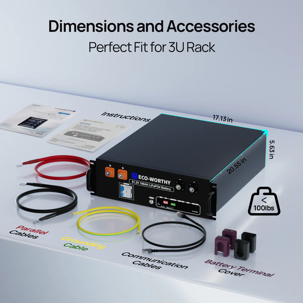 ECO-WORTHY 48V 100Ah Server Rack Battery