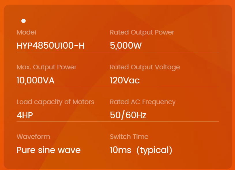 SRNE 5000W 48V Single-Phase Off-grid Solar Storage Inverter